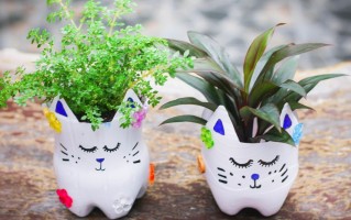 洗衣液瓶子科技手工 洗衣液塑料瓶手工diy制作漂亮的花盆花器教程